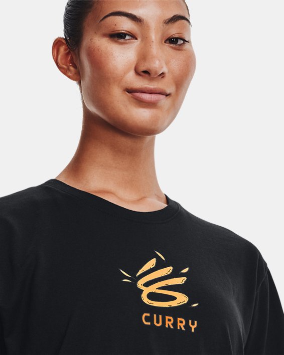 Women's Curry Big Bird Airplane Short Sleeve T-Shirt, Black, pdpMainDesktop image number 3